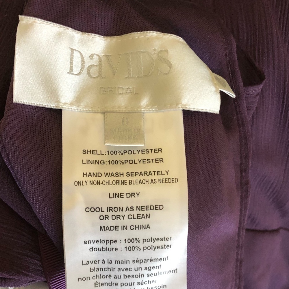 David Bridal flounced crinkle chiffon sheath bridesmaids dress - Picture 9 of 10